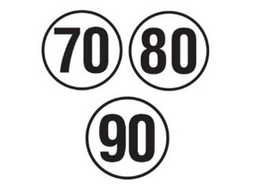 Lot Autocollants Disques Vitesse 80-100-110 Rouge - 20cm - Stickers-Express